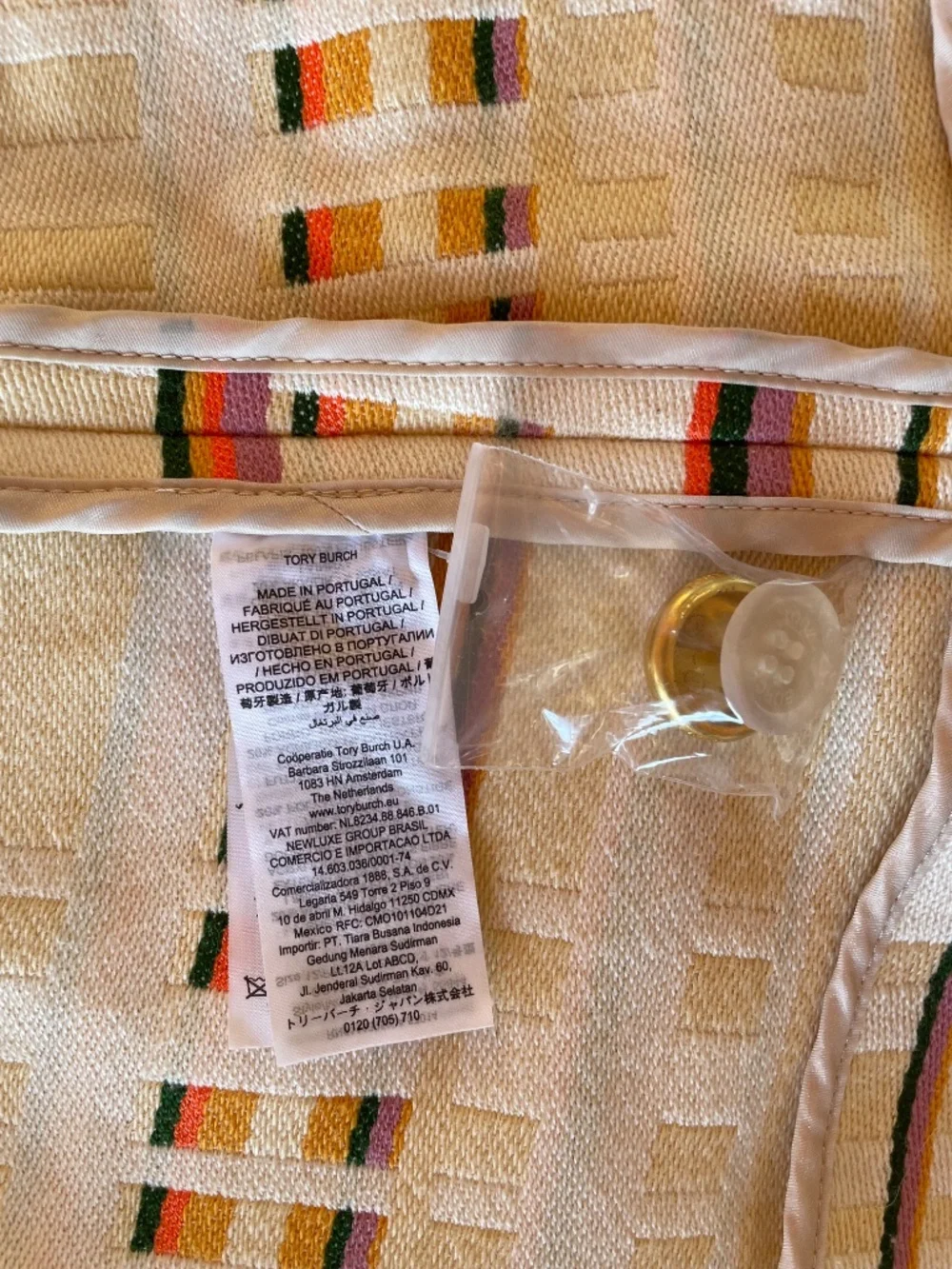 NWT Tory Burch Patterned Coat Size 12 $998 Retail Double Breasted - Picture 5 of 6